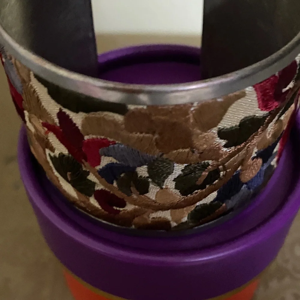Kate Spade New York Embroidered Floral Metal Cuff Bracelet - NIB - Picture 5 of 6